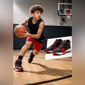 Nike LeBron Witness VIII Faze collab black and red size 7